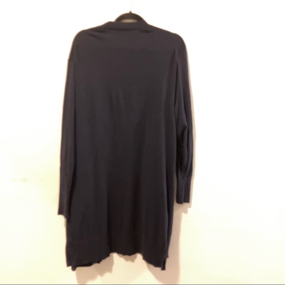 L.K. Bennett Navy Blue Long Shrug Cardigan Sweater L - Picture 3 of 7